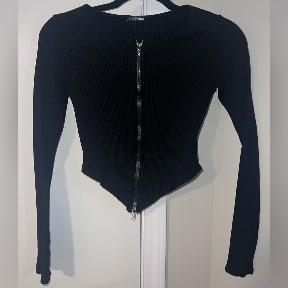 Long Sleeve Zip-Up Top